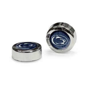 pair of license plate screw caps with Penn State Athletic Logos
